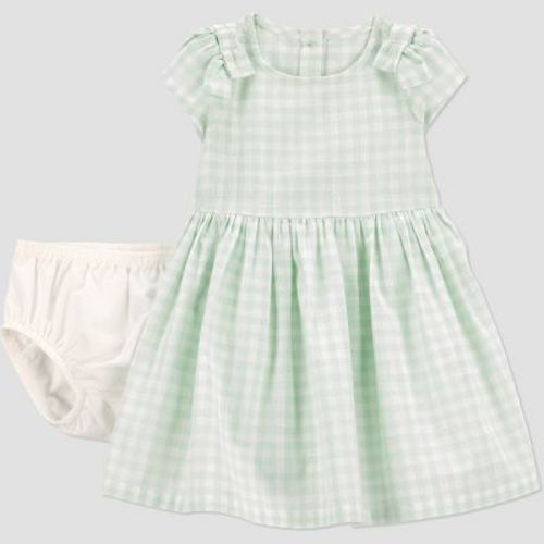 Carter's Just One You® Baby Girls' Gingham Dress - Green Newborn