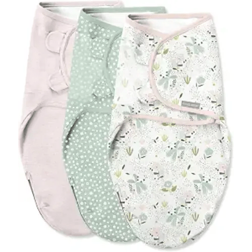 SwaddleMe by Ingenuity Easy Change Baby Swaddle in Size Small/Medium, 0-3 Months, 7-14 Pounds, 3-Pack with Easy Change Zipper - Peekaboo Panda