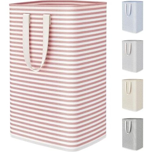Lifewit 75L Large Collapsible Laundry Basket with Extended Handles, Pink