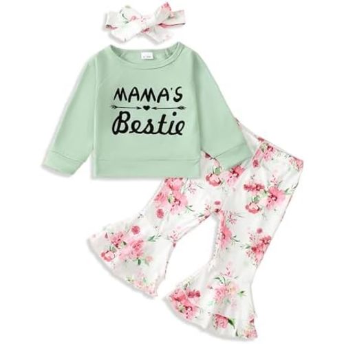 NZRVAWS Toddler Baby Girl Clothes Infant Sweatshirt Long Pants Outfit Fall Winter 6-24 Months 2-4T