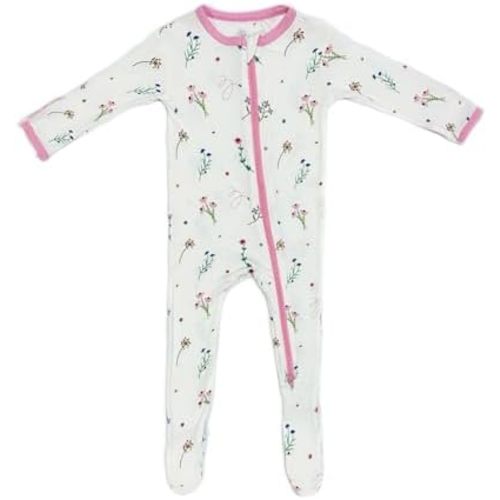 Bamboo Little Soft Baby Footie Pajamas, Baby Clothes, Newborn Sleepers, 95% Viscose and 5% Spandex, 0-24 Months
