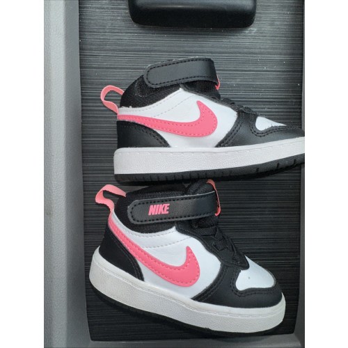 Nike High Top Court Borough Mid Toddler Size 5C Pink White Black Shoes