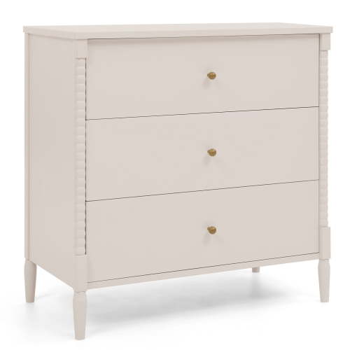 Delta Children Lily 3 Drawer Dresser with Interlocking Drawers, Soft Beige