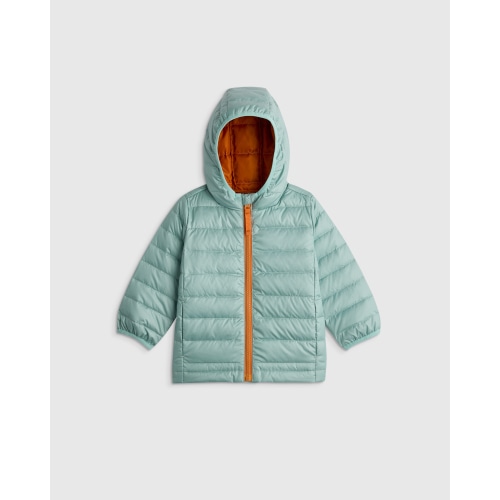 Lightweight Down Hooded Puffer Jacket - Baby in Navy Space