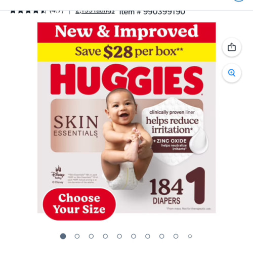 Huggies Skin Essentials Baby Diapers, Sizes 1-6 - Samsclub.com