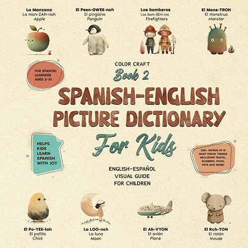 Spanish-English Picture Dictionary: Illustrated Bilingual Book For Kids to Learn Spanish Quickly and Easily: A Bilingual Visual Guide For Children (Kids' Language Learning Books) Paperback – March 24, 2025