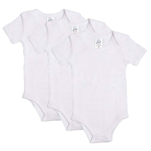 Jack & Jill Baby Short Sleeve White Bodysuit - Unisex Baby Bodysuit Organic 100% Cotton Baby Onesies 3-Pack (18 months)