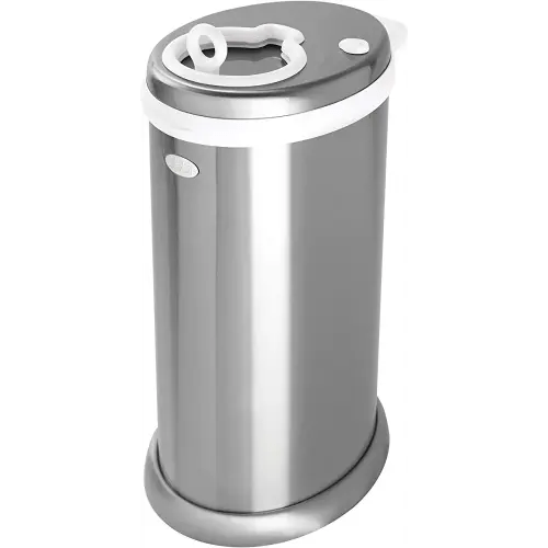Ubbi Steel Diaper Pail, Odor Locking, No Special Bag Required, Award-Winning, Registry Must-Have, Chrome
