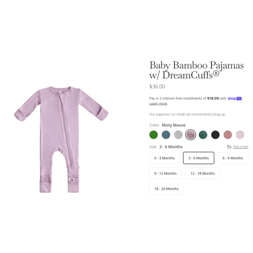 Baby Bamboo Pajamas w/ DreamCuffs®