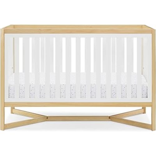 Delta Children Tribeca 4-in-1 Baby Convertible Crib, Bianca White/Natural