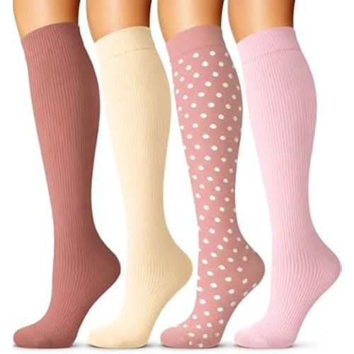 Laite Hebe 4 Pairs-Compression Socks for Women&Men Circulation-Best Support for Nurses,Running,Athletic