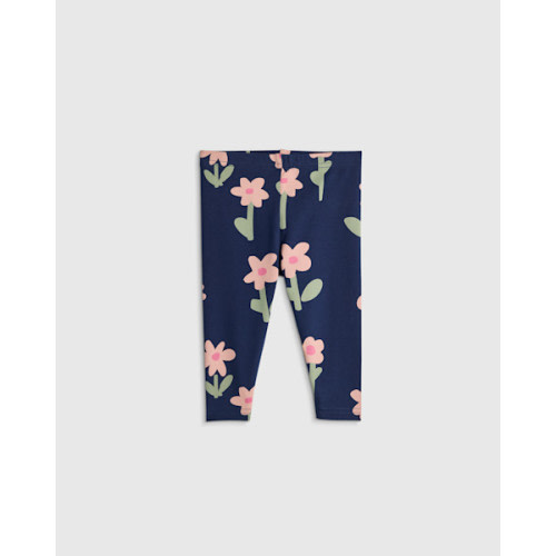 Organic Cotton Leggings - Baby in Navy Daisies