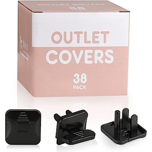 Outlet Covers Babepai 38-Pack Black Child Proof Electrical Protector Safety Improved Baby Safety Plug Covers