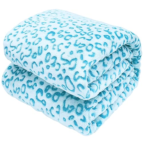 Blue Fleece Throw Blanket, Small Soft Cozy Fuzzy Baby Toddler Blankets for Girls Boys, Cyan Blue Gifts for Birthday Baby Shower Newborn Receiving Easter Mothers, 40"x50"