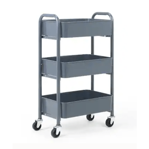 3-Tier Delicate Compact Rolling Metal Storage Organizer - Blue