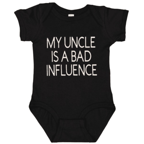 Funny Baby Bodysuit My Uncle Is A Bad Influence Graphic Baby Onesie for Infants