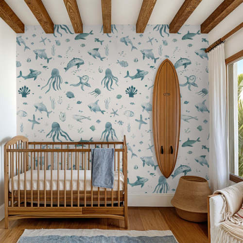 Sea Friends Wallpaper - 8 FT H X 9.5 FT W LUXE P&S