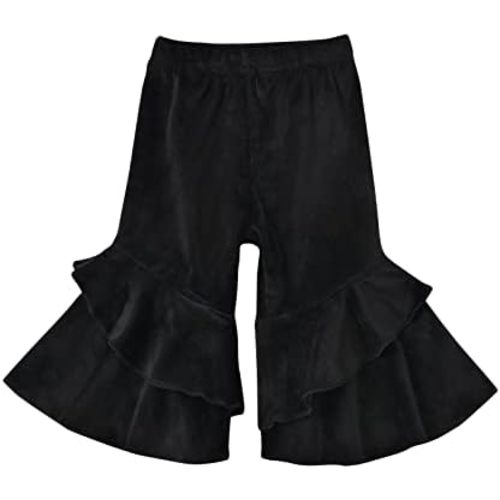 Toddler Baby Girl Fashion Bell Bottom Solid Stretchy Ruffle Leggings Infant Flare Pant Wide Leg Legging Trousers