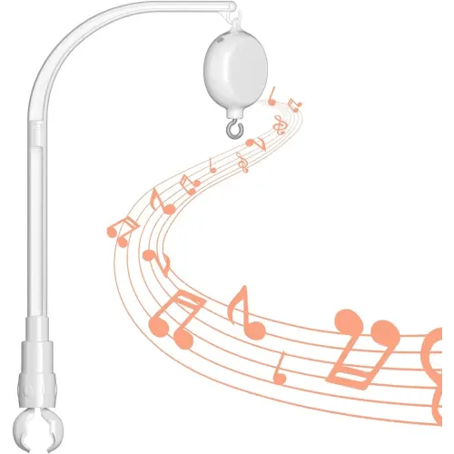 FEISIKE Baby Crib Mobile Arm with Music Box Spin Motor,23 Inch,Volume Control,3 Modes(Turn & Music,Turn Only, Music Only),Nursery Decor Hanger,Holder for DIY Clamp Mobile,35 Lullabies,30 Min Auto-Off