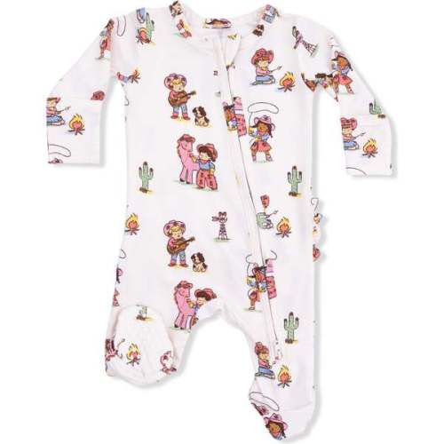 Vintage Cowgirls - 2 Way Ruffle Back Zipper Footie - Angel Dear | Maisonette