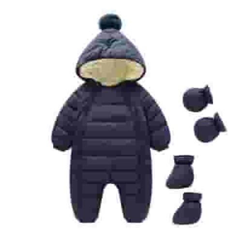 Fouhkni Baby Girl Boy Snowsuit Unisex Winter Warm Jumpsuit Zipper up Romper Infant Toddler Jumpsuits
