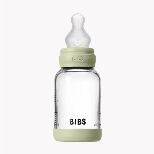 BIBS Baby Glass Bottle Set 4oz Silicone - Sage | Anti-Colic Design – Bibsworld store US