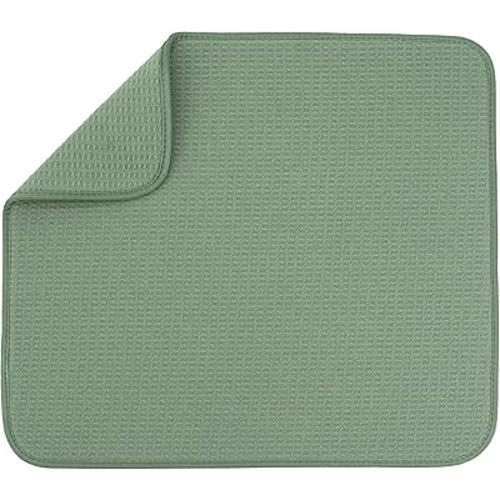 S&T INC. Dish Drying Mat, 16" x 18", Large, Sage Green