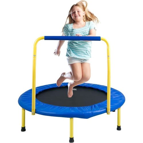 VEVOR 3FT Trampoline for Kids, 36" Trampolines Indoor/Outdoor Trampoline for Toddlers, Foldable Mini Baby Jump Toy with Foam Handle, Recreational Trampolines Birthday Gift for 3+ Years Kids