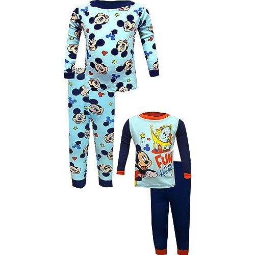 Boys Disney Jr Mickey Mouse Fun Starts Here 4pc Infant Cotton Pajamas