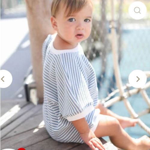 Coastline Bubble Onesie - Blue Stripe