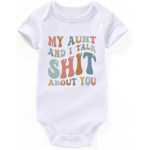 my aunt and i talk about you Baby Clothes boy funny sayings auntie bestie girl bodysuits