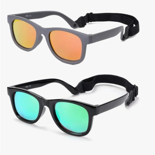 COASION Bendable Flexible Polarized Newborn Baby Sunglasses with Strap for Infant Boys Girls Age 0-12 Months CA8042