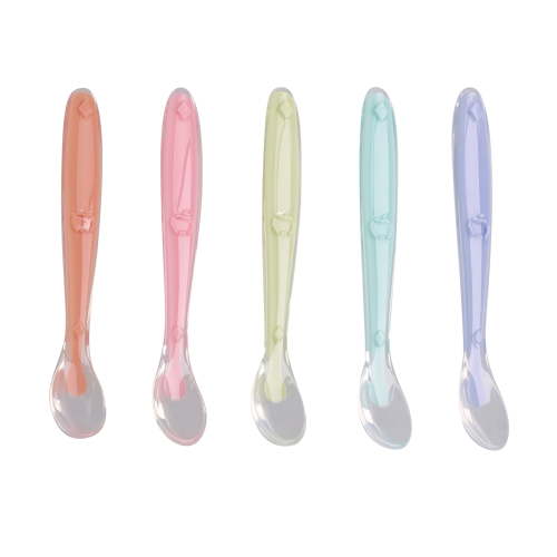 Acorn Baby Spoons Pastel 5pk - Baby Feeding Spoon Promotes Independent Feeding