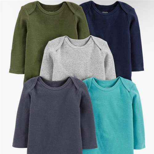 Simple Joys by Carter's Baby-Boys Long-Sleeve Bodysuit Pack of 5Bodysuit