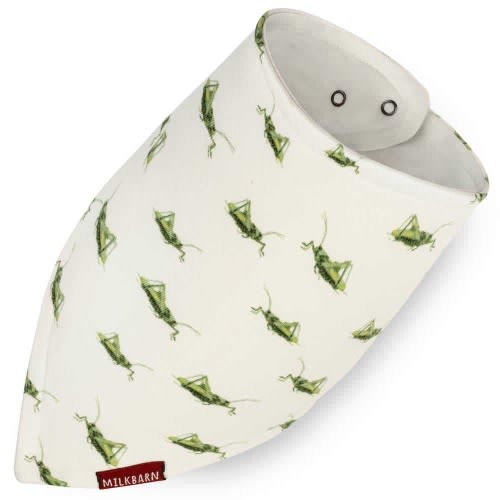 Grasshopper Organic Cotton Three-Layer Kerchief Bib