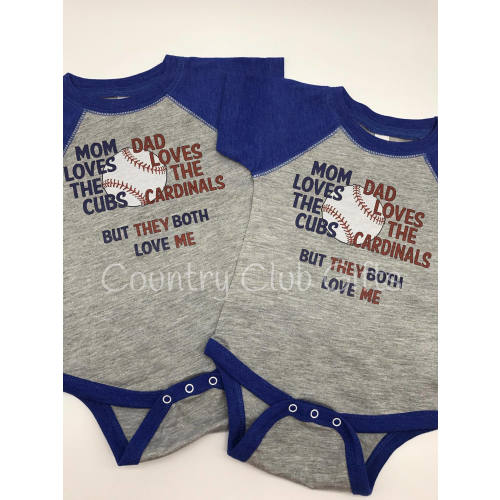 Infant shirt | Cub shirt | House divided | Team Rivals |  baby boy | baby girl | novelty baby | Baby shower gift | New baby gift | Cardinals