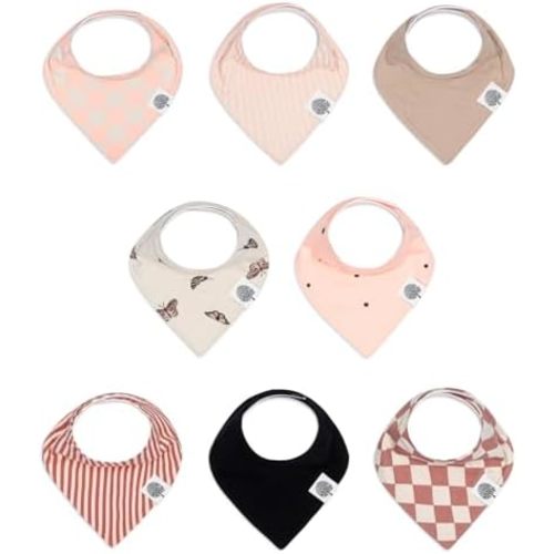 Parker Baby Co. Soft Bandana Drool Bibs for Baby Boys & Girls, 4pk & 8pk