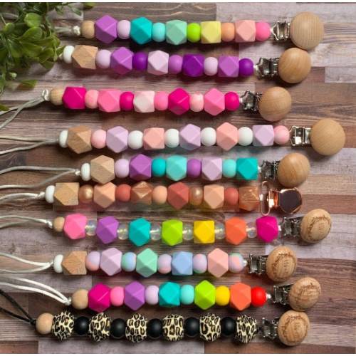 Rainbow Pacifier Clips - Girl Paci Clip - Leopard Binky Clip - Rainbow Paci Clip - Confetti Paci Clip - Tie Dye Paci Clips