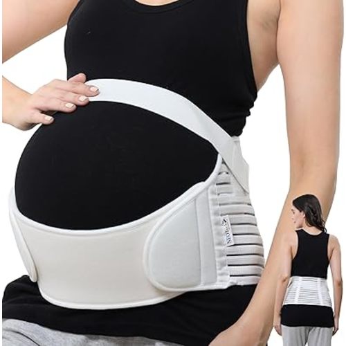 NeoTech Care Pregnancy Belly Band Maternity Belt, Back/Abdomen/Waist/Pelvis Support (Size M, Ivory Color)
