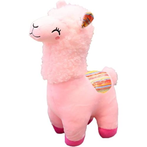 Plush Alpaca Stuffed Animal, Cute Alpaca Plush Doll Toys. Fluffy Alpaca Plushies, Plushie Llama Stuffed Animal Gift for Kids and Lovers in Christmas, Birthday, Valentine's Day...(Pink)