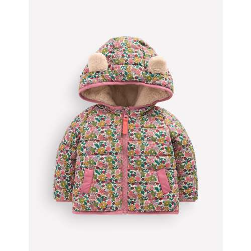 Cosy Lined Puffer Jacket-Papyrus Raspberry Floral