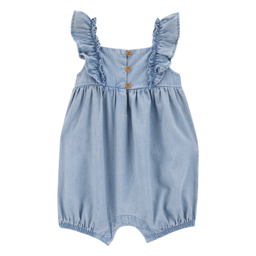 Baby Girl Chambray Flutter Romper - Carter's | Carter's