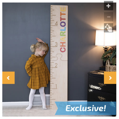 Personalized Wooden Ruler Growth Chart