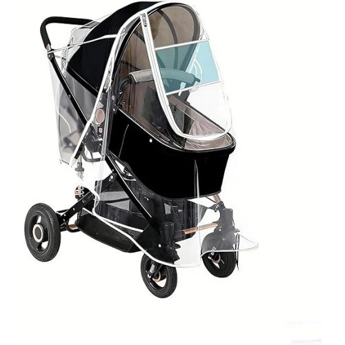 Stroller Rain Cover, Universal Stroller Accessory, Waterproof, Windproof, Protect from Sun Dust Snow, Baby Stroller Weather Shield for Travel