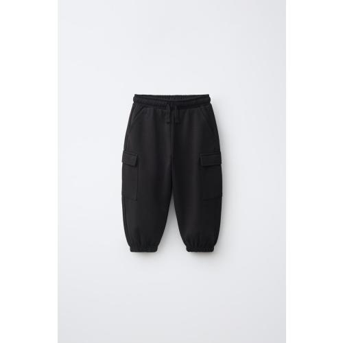 INTERLOCK CARGO JOGGER PANTS - Black | ZARA United States