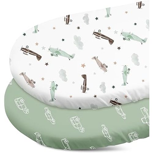 Gllquen Baby Bassinet Sheets 2-Pack, Soft Hypoallergenic Fitted Cradle Sheets for Boys & Girls, Universal Fit for 32"x16" Standard Mattress, Breathable Nursery Bedding -Beyond The Horizon