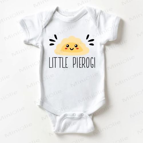 LITTLE PIEROGI Baby White Bodysuit