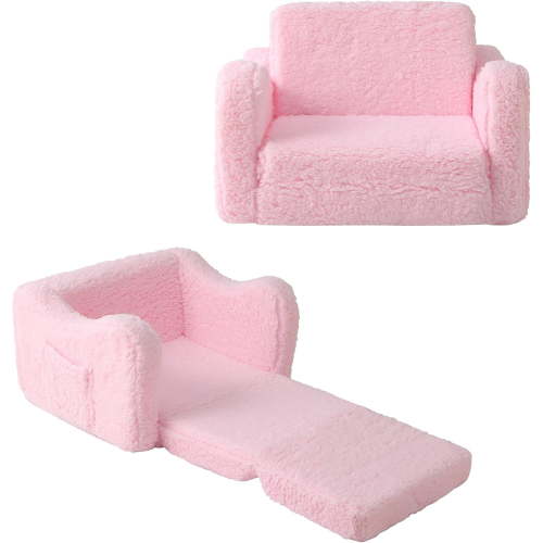 dxynlzq Toddler Chair 1-3 Years Soft Comfy Floor Seat for Girls Boys Grey Washable Sherpa Reclining Sofa Folding Portable for TV Watching