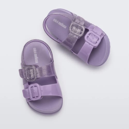 Cozy Sandal in Lilac Glitter for Babies | Mini Melissa Shoes US