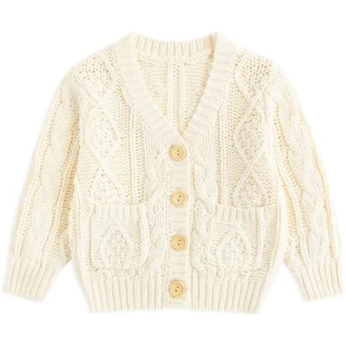 Simplee kids Baby Cardigan Cable Knit Toddler Cardigan Long Sleeve Fall Winter Open Front Knit Sweaters